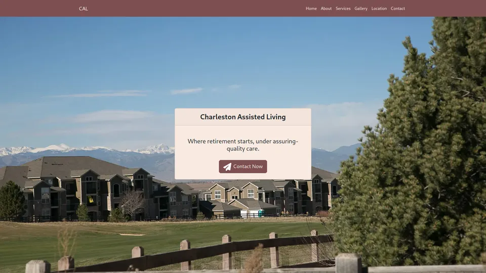 Screenshot of the Charleston Assisted living website homepage.